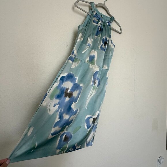 Ann Taylor  Multicolor Silk Strappy Sleeveless Dress Wedding Summer size 8 - Picture 3 of 15
